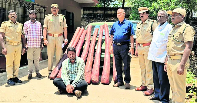 కారు సహా రూ. 12 లక్షల ఎర్రచందనం స్వాధీనం