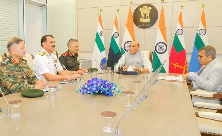Defence Minister Rajnath Singh reviews security situation