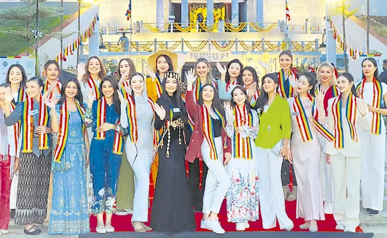 Miss World Contestants Visits Nagarjunasagar Buddavanam