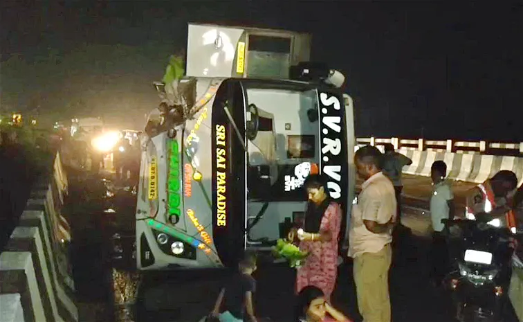 private travels bus accident in eluru district