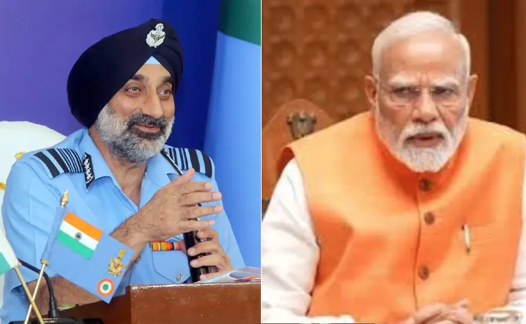 PM Modi meeting With Air Force Chief Air Marshal Amar Preet Singh