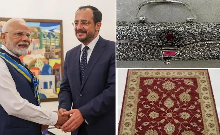 PM Modi Gifts Handmade Kashmiri Silk Carpet To Cyprus President