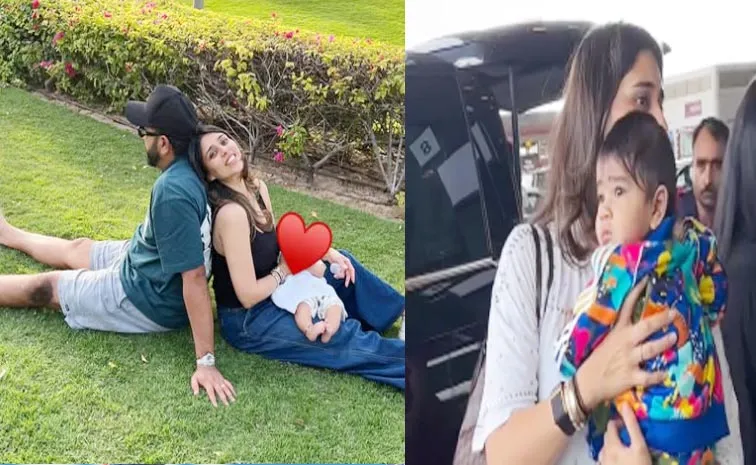 Rohit Sharma Spotted With Son Ahaan at Mumbai Airport Video Viral