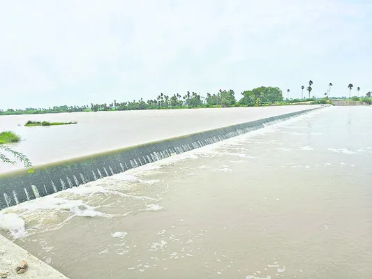 Dundubhi stream is rushing over the check dam at Medipura