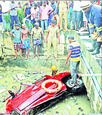 Overturned car