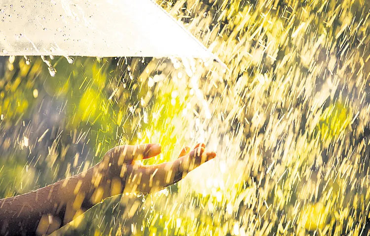 Rains are falling in many places in coastal Andhra Pradesh