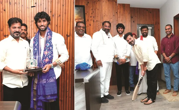 Indian cricketer Tilak Varma met Telangana Chief Minister A Revanth Reddy