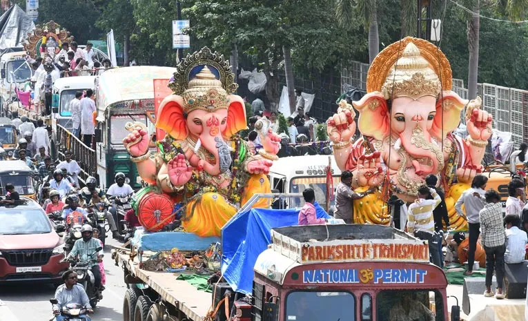 immersion of 3,03,000 Ganesh idols across Greater Hyderabad