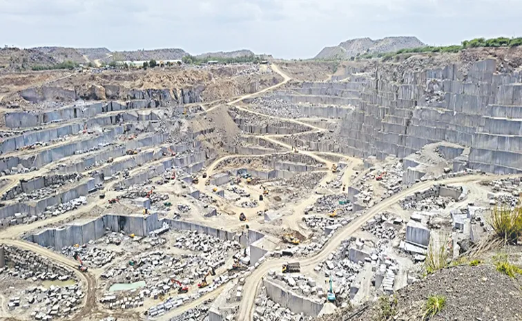 Illegal granite mining on government lands in Chimakurthi
