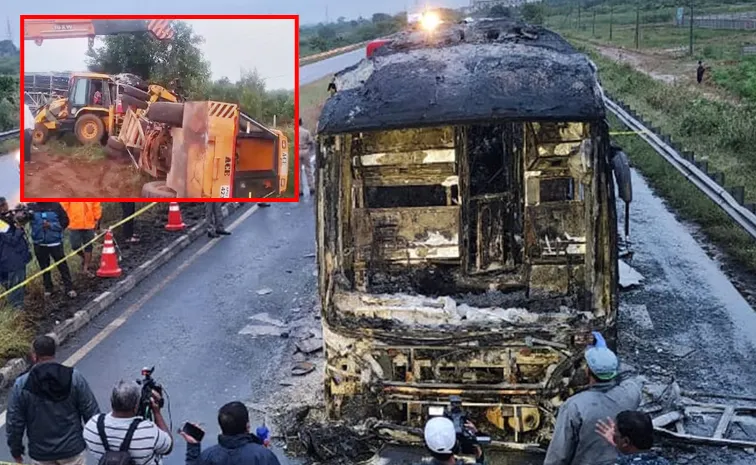 Kurnool Bus Accident: Crane Overturns During Rescue Operation