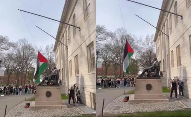 Harvard University protesters raise Palestinian flag Nearly 900 arrested in US