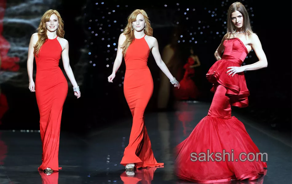 go red for women fashion show in newyork - Sakshi