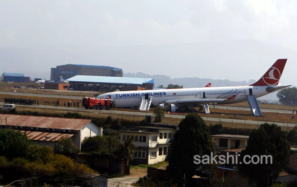 Turkish plane suffers nose gear collapse in Kathmandu