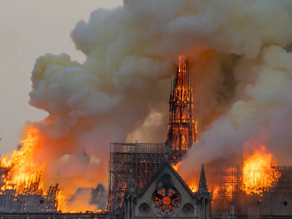 Notre Dame Cathedral Fire Photo Gallery - Sakshi