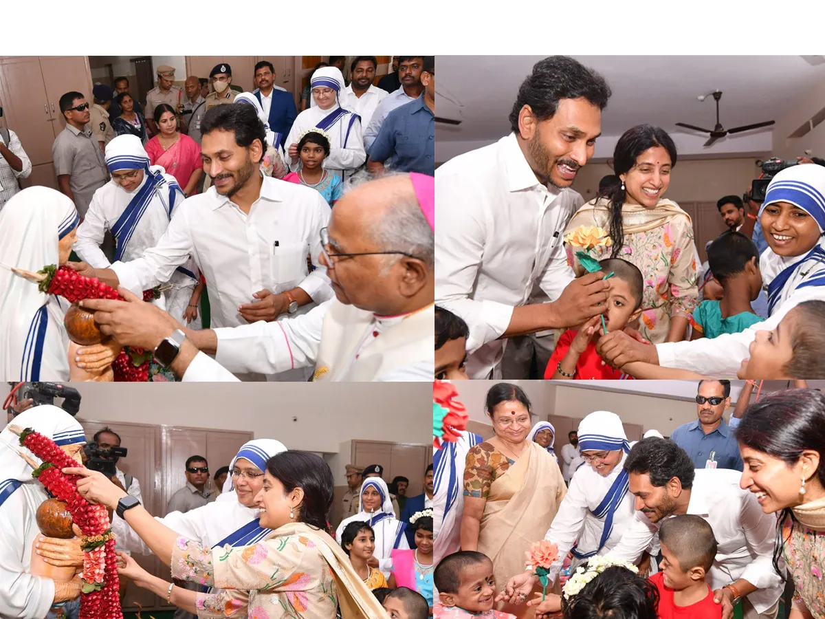 CM YS Jagan YS Bharati At vijayawada Nirmal Hriday Bhavan Photos - Sakshi