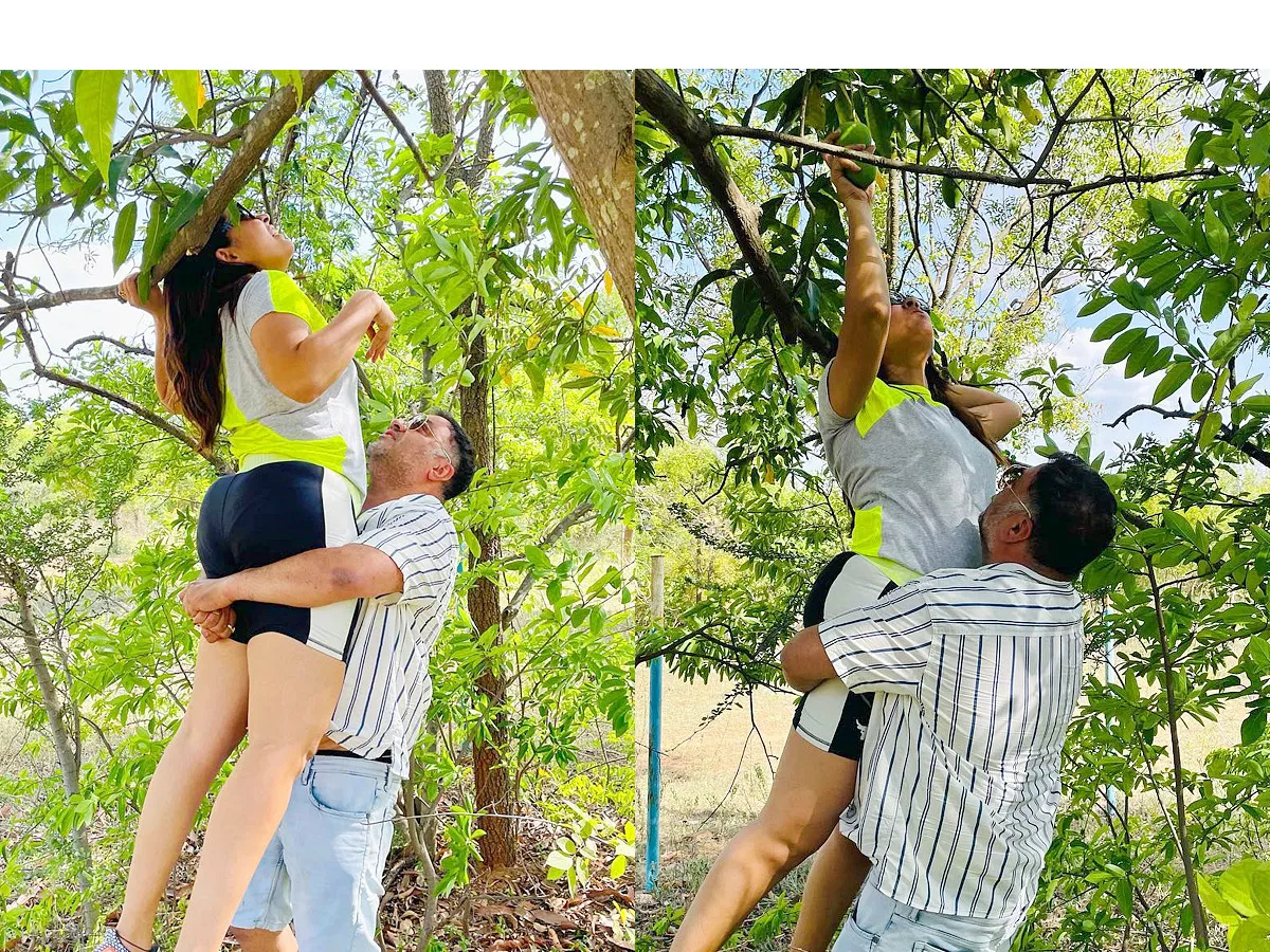 Anchor Anasuya with Husband at Mango Farm House Photos - Sakshi