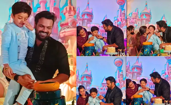 Manchu Manoj and Bhuma Mounika Reddy son birthday celebrations with family Photos - Sakshi