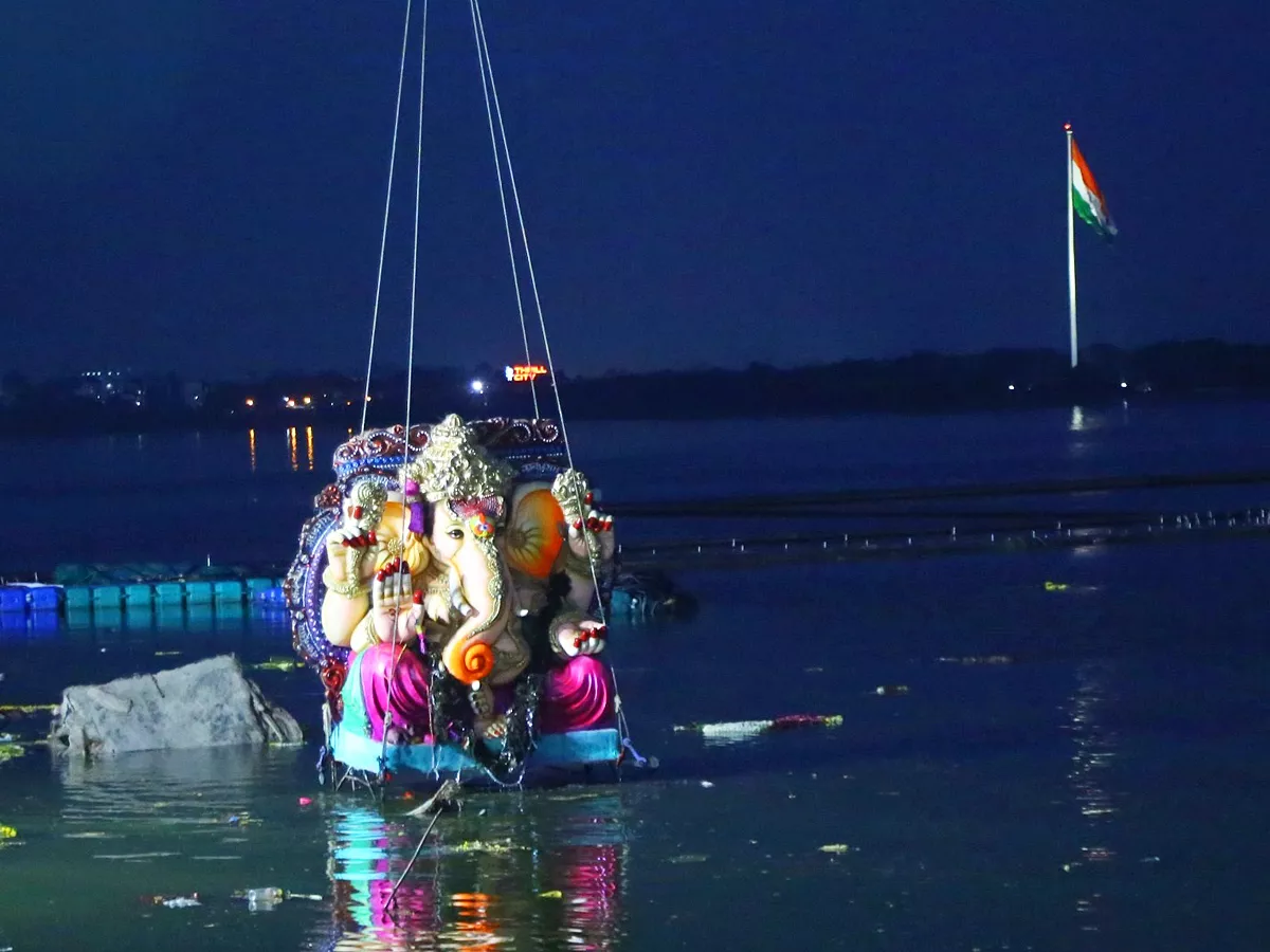 Ganesh Nimajjanam at Hussain Sagar Photos - Sakshi