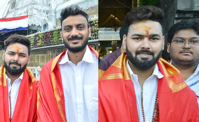 Cricketers Rishabh Pant and Axar Patel Visits Tirumala Temple PHotos - Sakshi