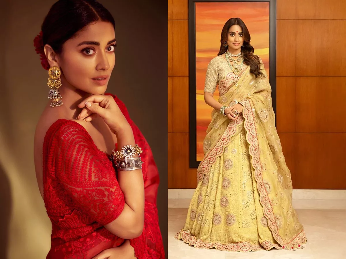 Tollywood Heroine Shriya Saran Traditional Outfit - Sakshi