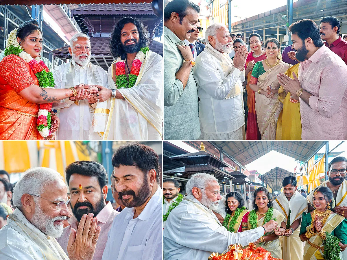 Narendra Modi attends the wedding ceremony of actor Suresh Gopi daughter  - Sakshi