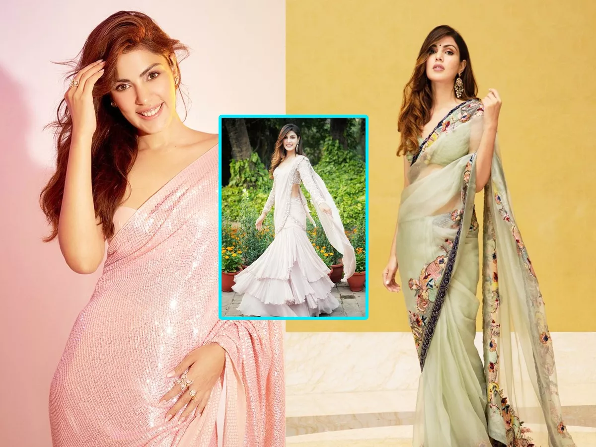 Bollywood Actress Rhea Chakraborty Stylish Sarees Photos - Sakshi