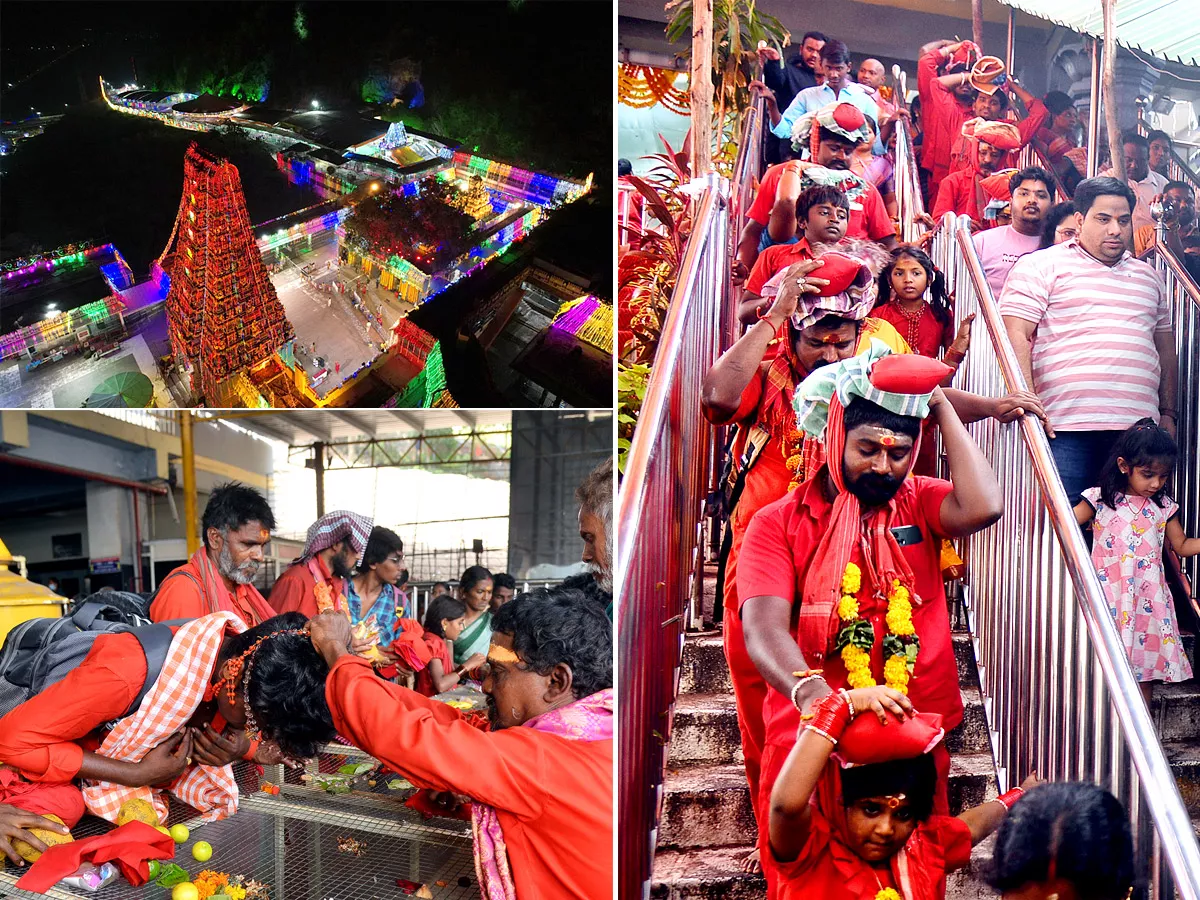 Devotees to end Bhavani Deeksha today at Indrakeeladri in Vijayawada - Sakshi