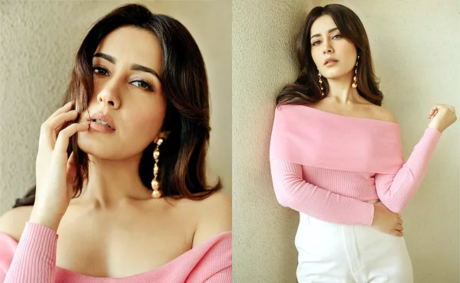 Indian Actress Raashi Khanna Pink Dress Photos Goes Viral - Sakshi