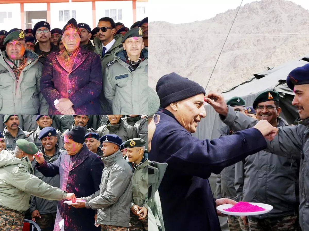 Grand Holi Celebrations Of Indian Army At Ladakh - Sakshi