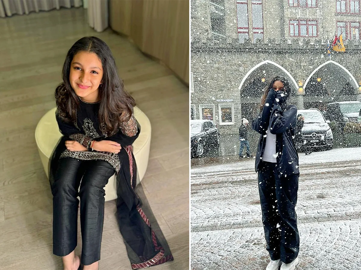 Ghattamaneni sithara enjoying in snow photos goes viral  - Sakshi