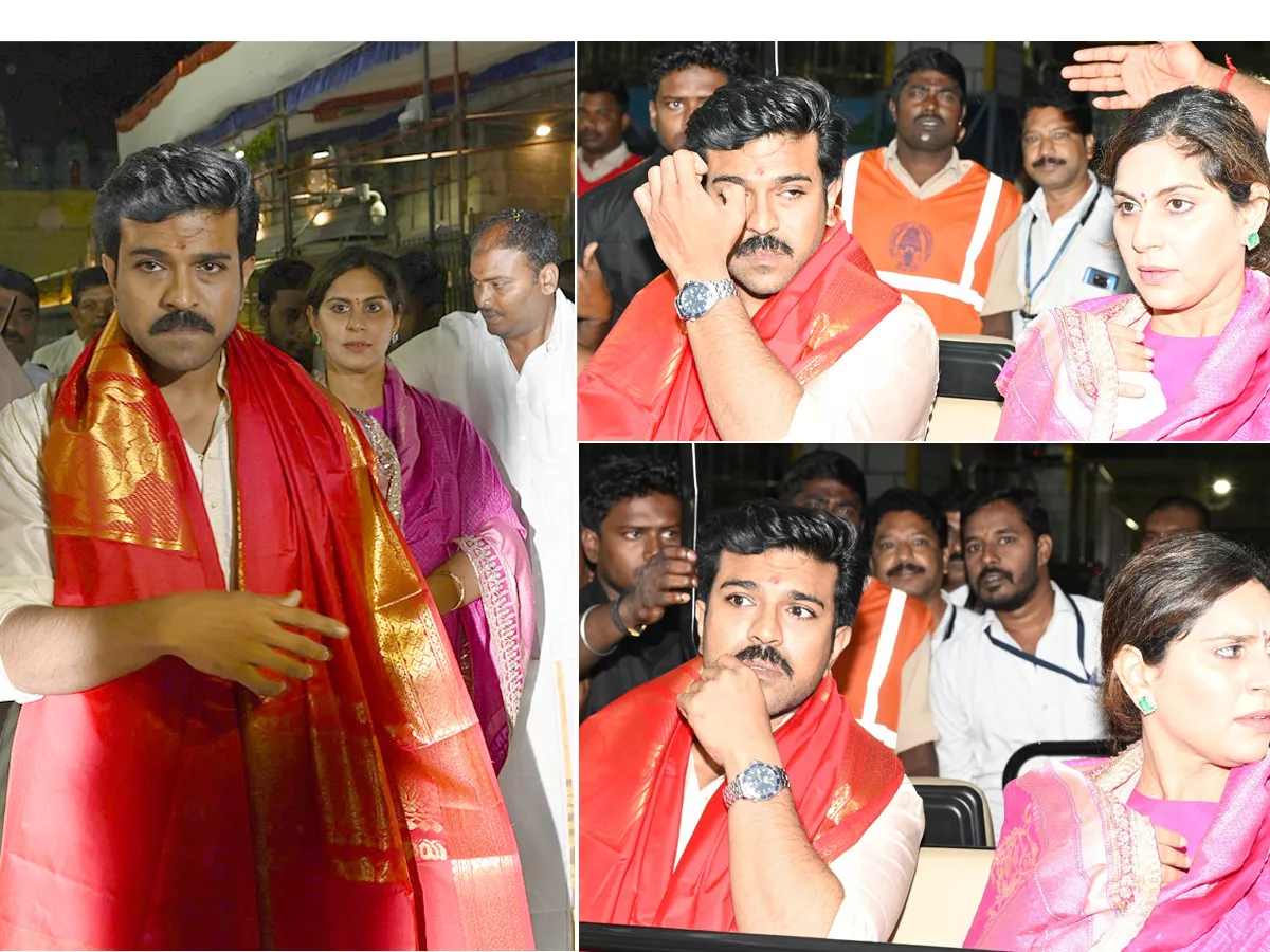 Ram Charan couple visits Tirumala temple Photos - Sakshi