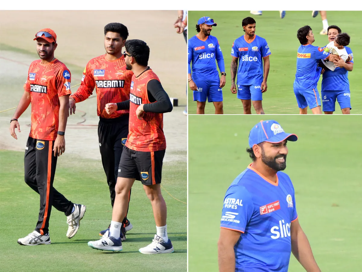 mumbai indians And Sunrisers Hyderabad practice Photos - Sakshi