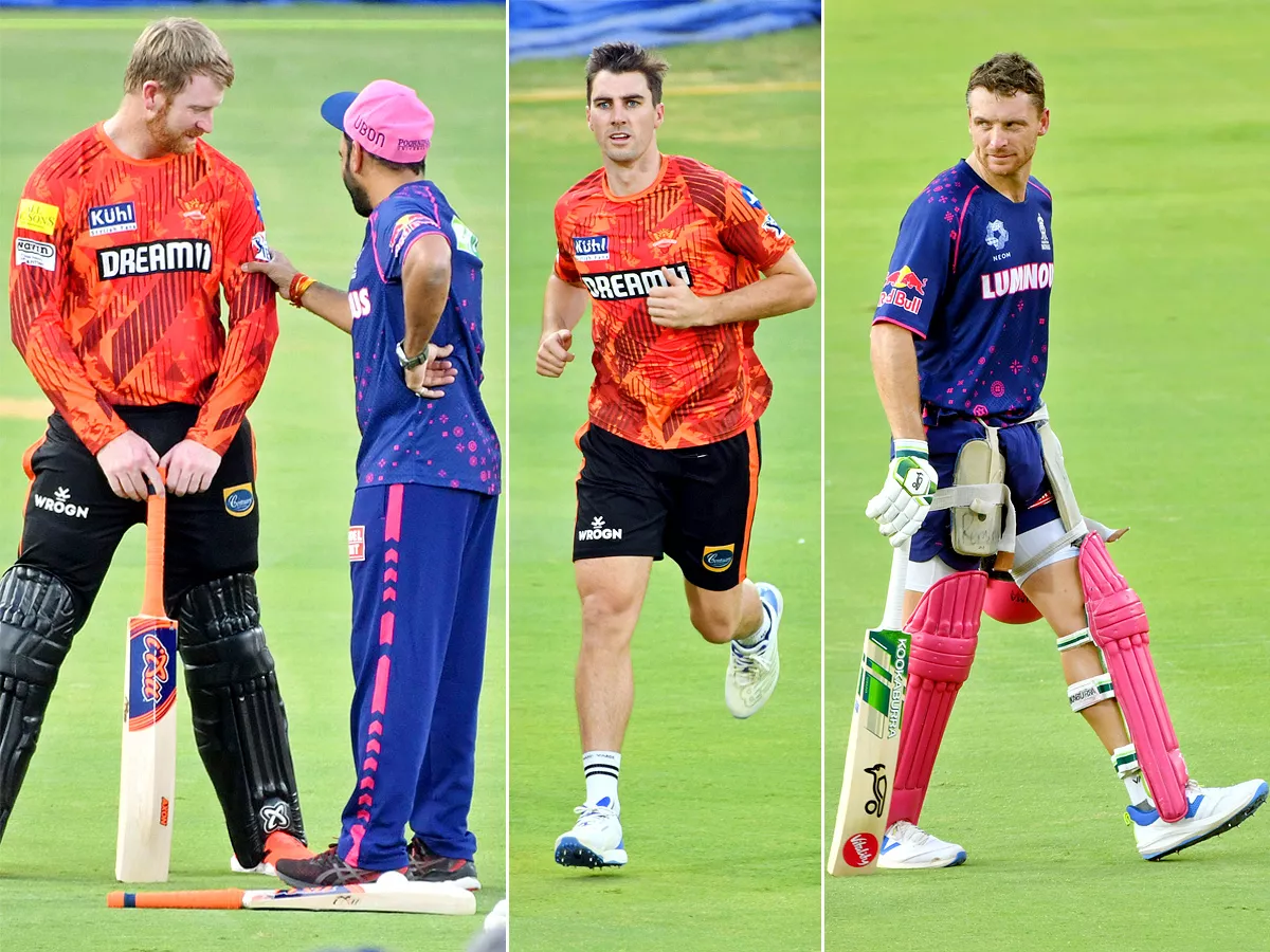 SRH and RR Players Practice Session At Uppal Stadium Special Photos