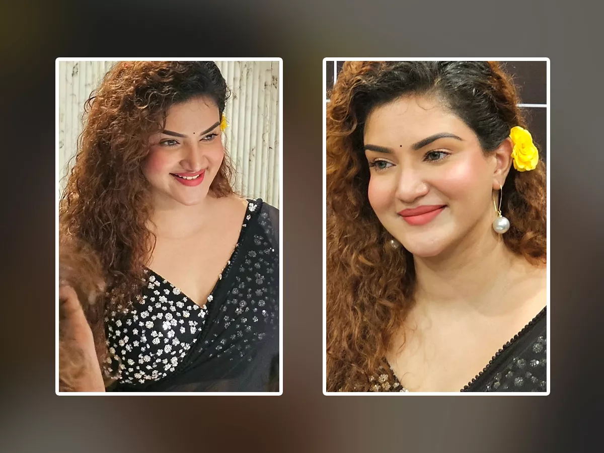 Mollywood Actress Honey Rose Stunning Looks In Black Saree Photos Goes Viral