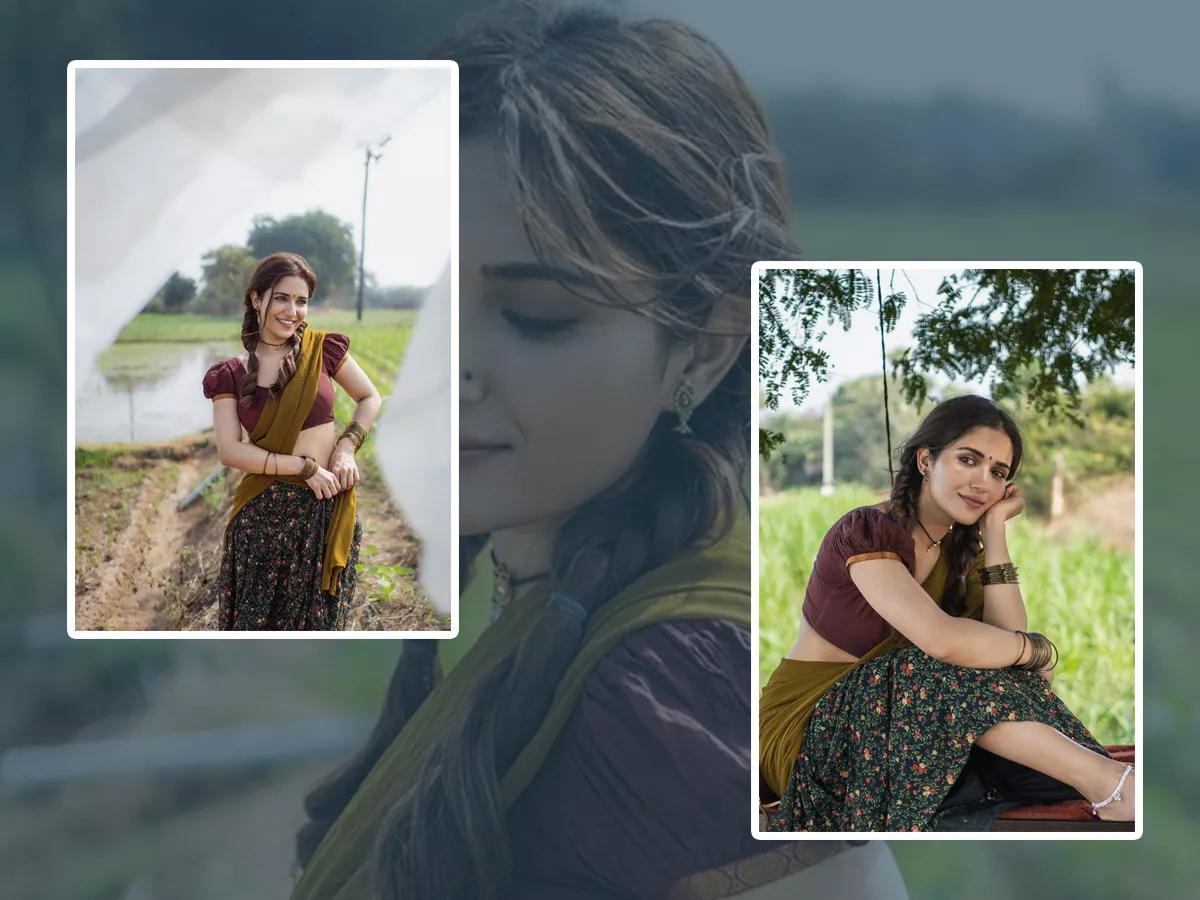 Tollywood Beauty Ruhani Sharma Village Attire Photos Gone Viral