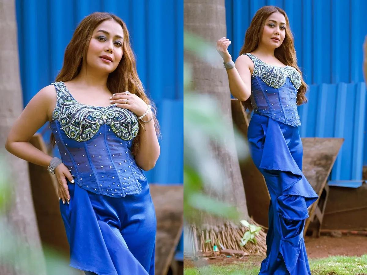 Singer Neha Kakkar Latest Photos In Blue Outfit