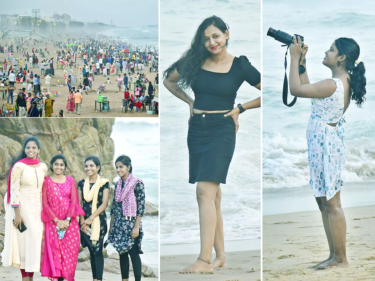 Huge Rush At Visakhapatnam RK Beach Images