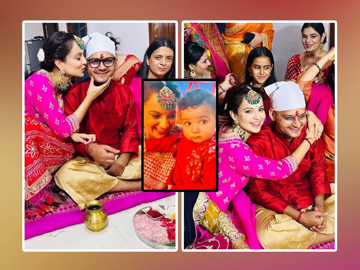 Actress Kangana Ranaut At Her Brothers Wedding Ceremony Photos Viral