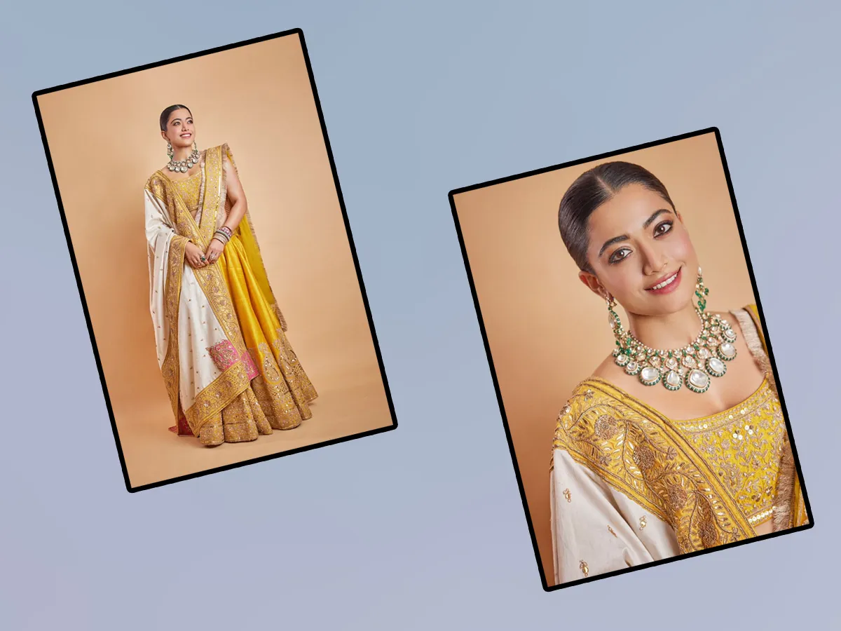 Tollywood Beauty Rashmika Mandanna Stylish Looks In Yellow Lehenga