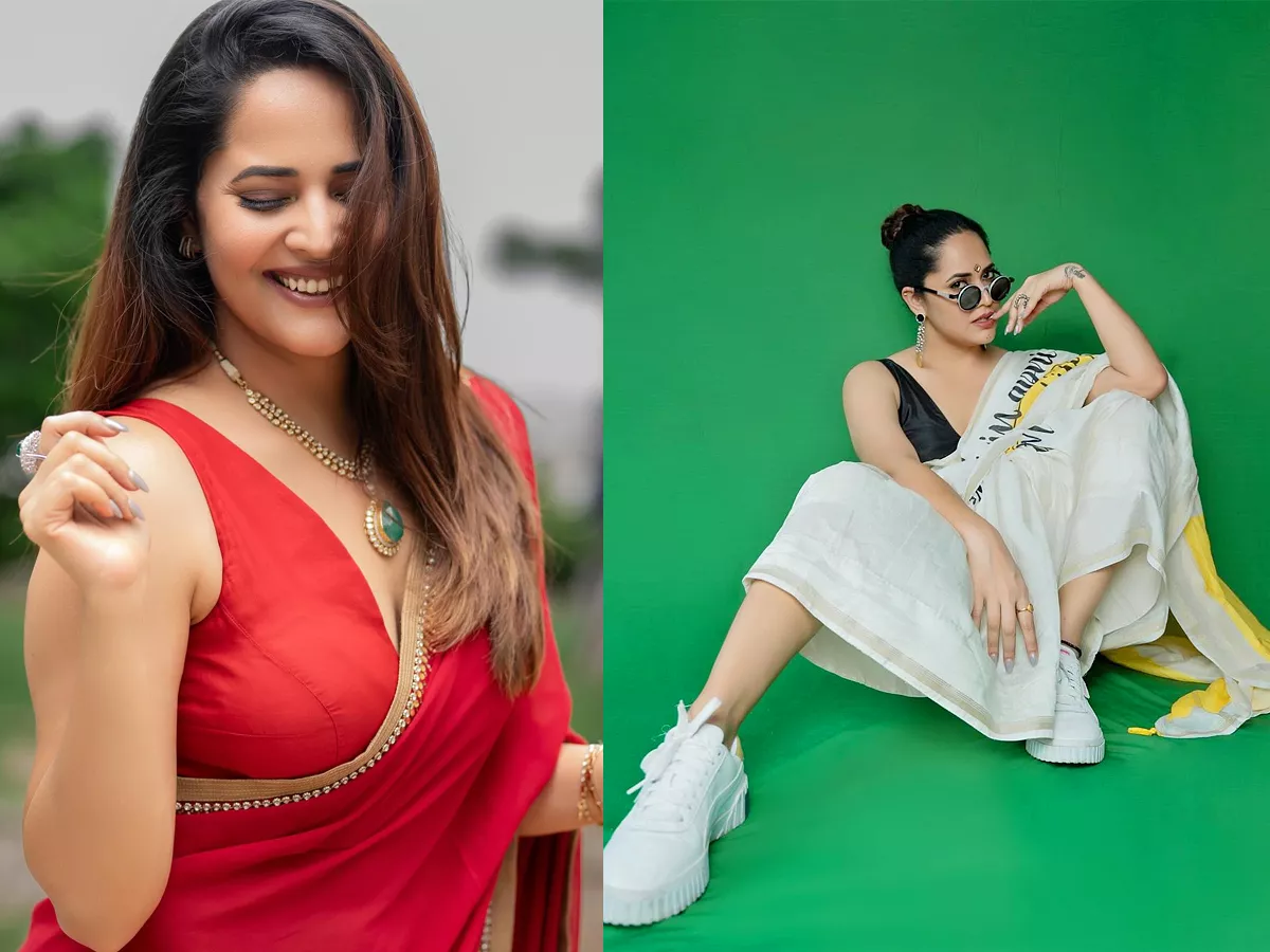 Actress Anasuya Bharadwaj Latest Pics In Saree