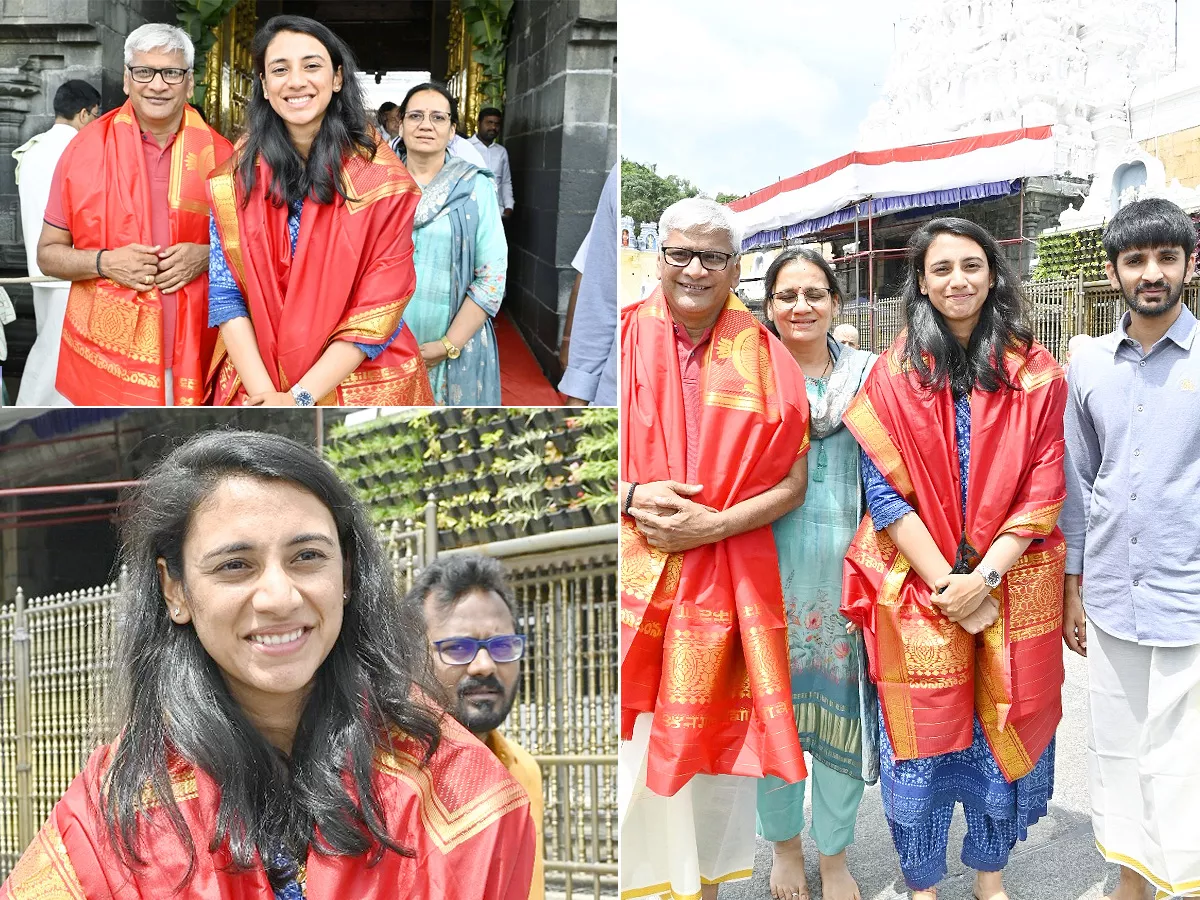 Cricketer Smriti Mandhana Visit Tirumala Tirupati Temple With Family Photos