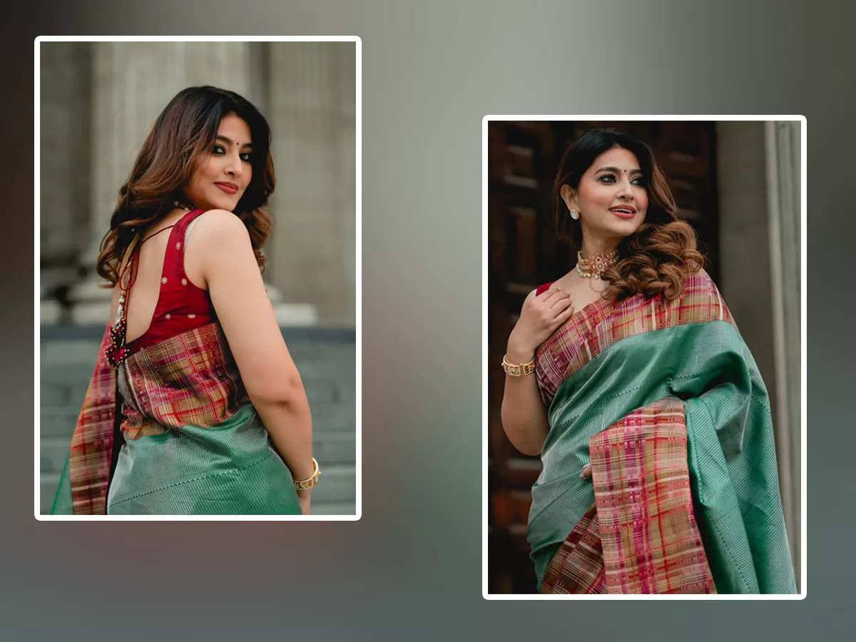 Actress Sneha Latest Saree Pics From London Vacation