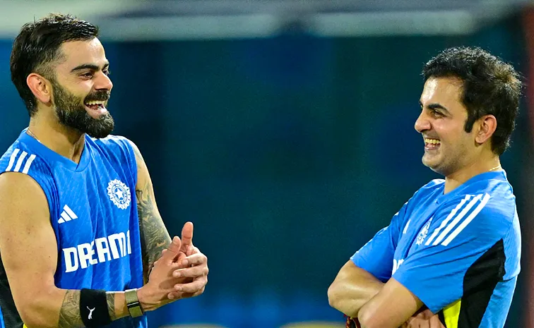 Gambhir And Kohli Share Light Moment in Practice ahead of the IND vs SL ODI Series Photos