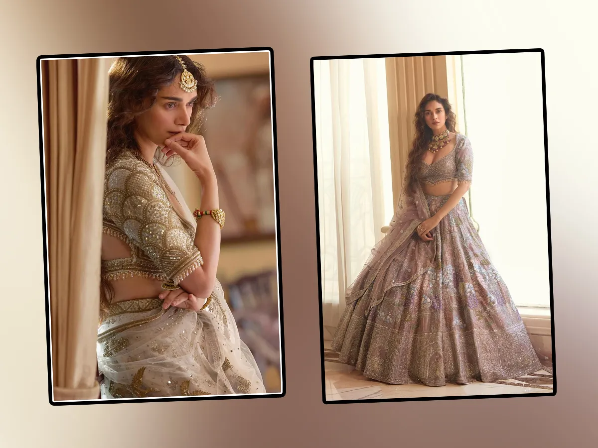 Aditi Rao Hydari Grand Look In Designer Ghagra Photos Viral