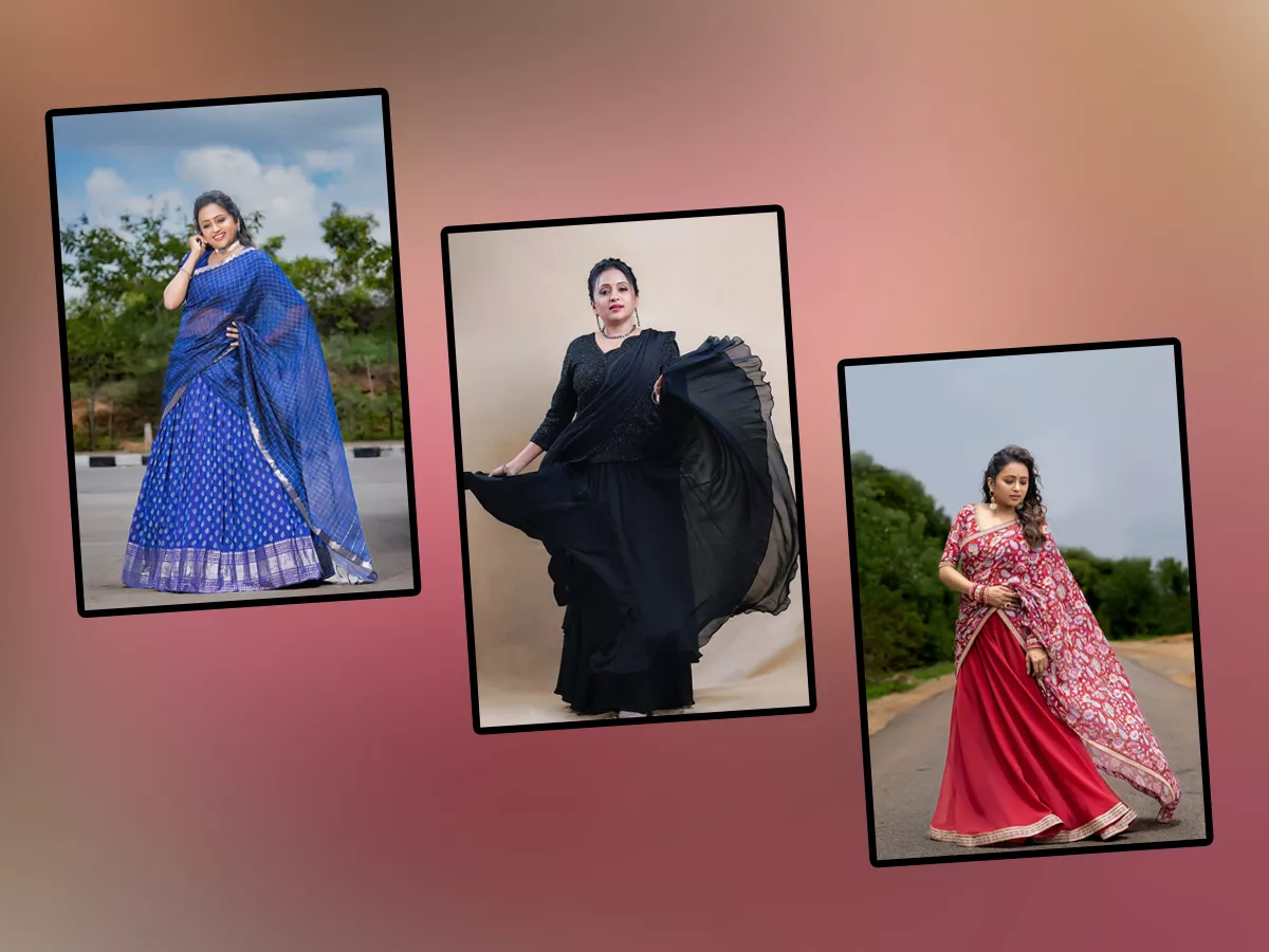 Suma Kanakala Stunning Looks In Half Saree Photos Viral