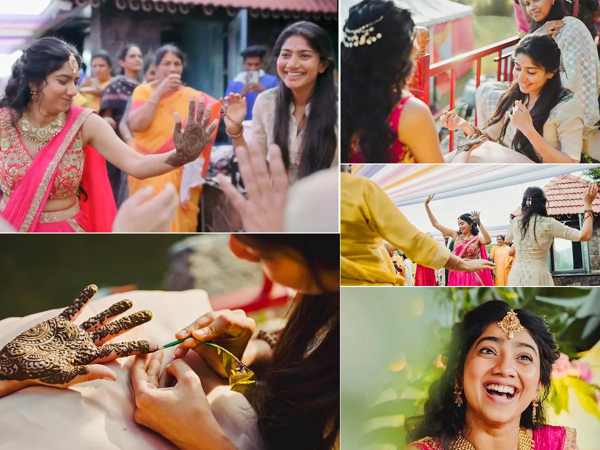 Heroine Sai Pallavi Prepared Up Mehndi To Sister Pooja Kannan Photos