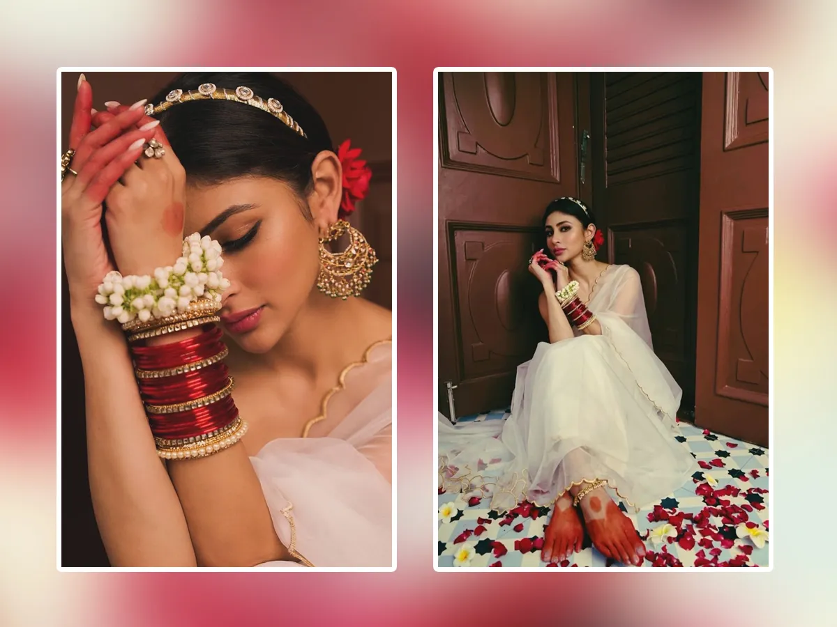 Bollywood Actress Mouni Roy Looks Like A Goddess In White Saree