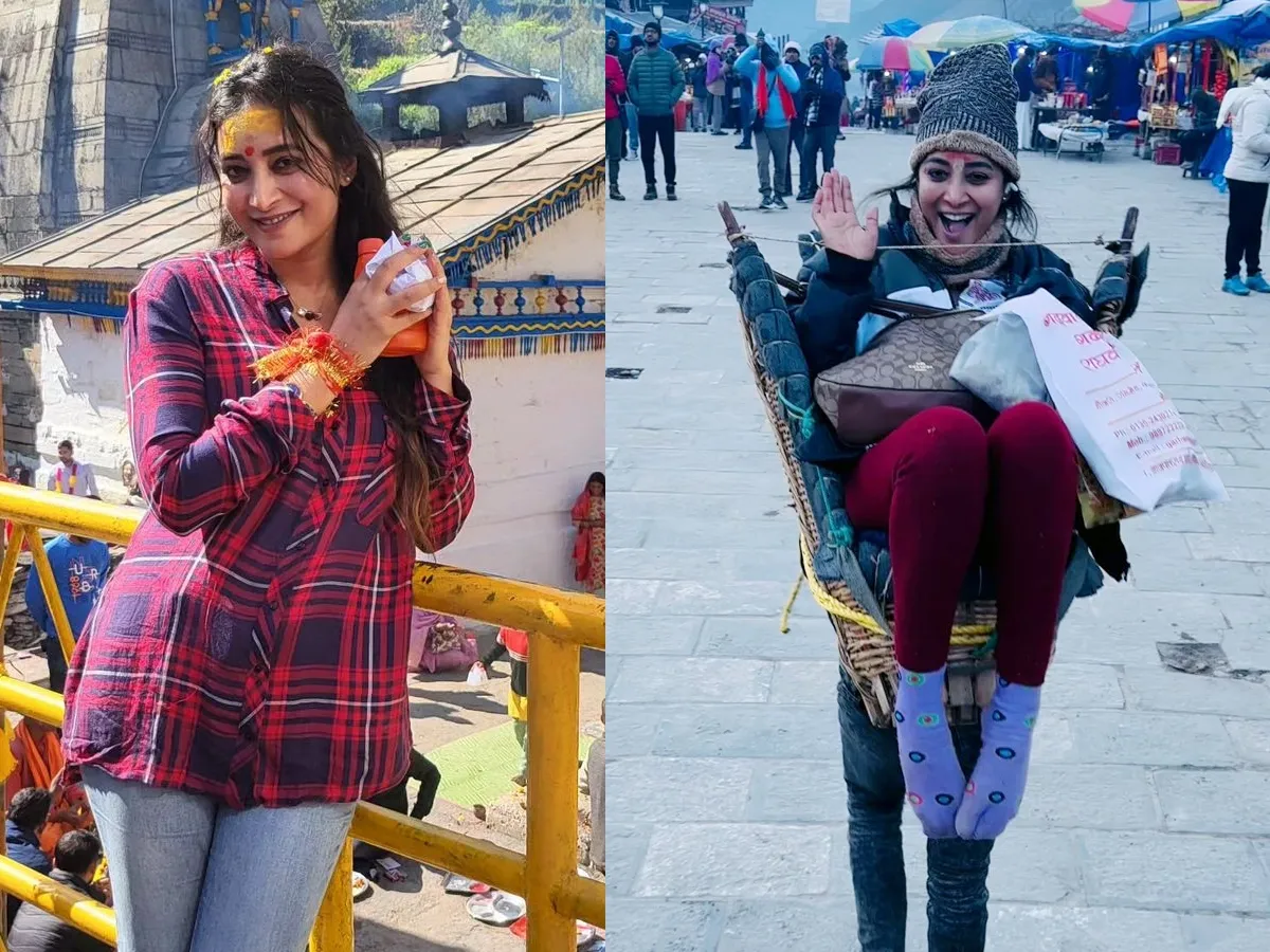 Actress Bhanu Sri Devotional Photos At Triyuginarayan Temple