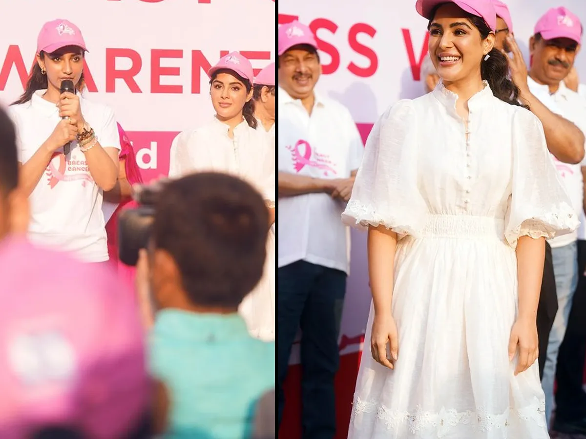 Tollywood Heroines Samyukta, Meenakshi at Walkathon into hyderabad