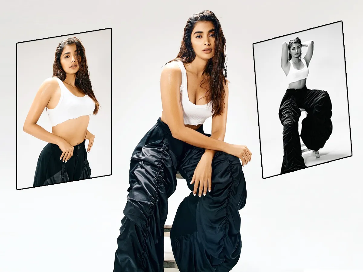  Pooja Hegde Looked As Edgy In A White Crop Top And baggy pants